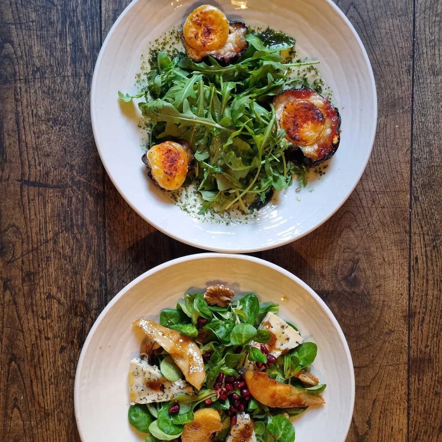 Scallop & chicken salads